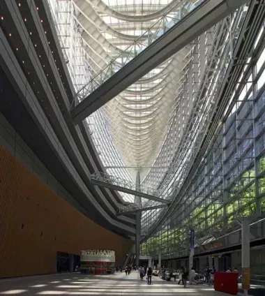 Glass roof inside Tokyo International Forum