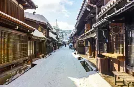 Old streets in Takayama, Japanese Alps
