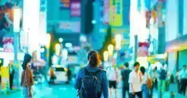 Solo woman in Shinjuku, Tokyo
